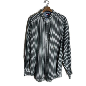Tommy Hilfiger Shirt Mens XL Striped Button Down Crest Vintage Preppy Classic
